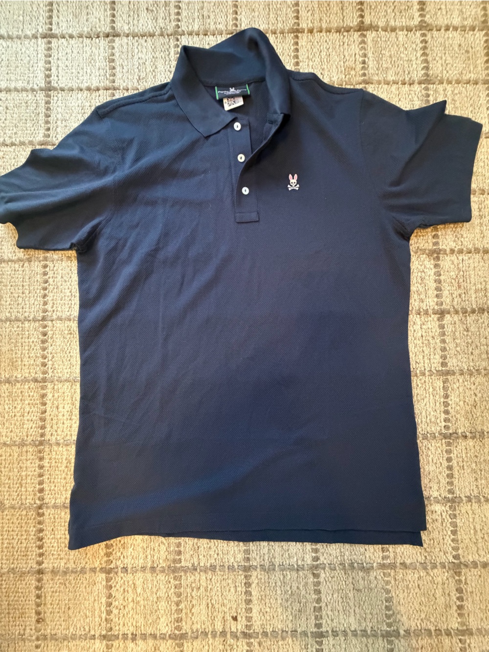 Psycho Bunny Navy Blue Polo with Embroidered Bunny Logo